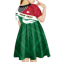 Jordan Independence Day Kid Short Sleeve Dress Jordanie Folk Pattern Flag Style - Wonder Print Shop