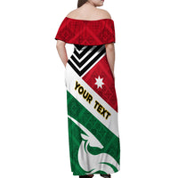 Jordan Independence Day Off Shoulder Maxi Dress Jordanie Folk Pattern Flag Style - Wonder Print Shop