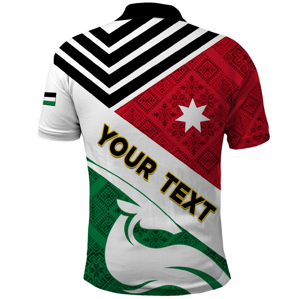 Jordan Independence Day Polo Shirt Jordanie Folk Pattern Flag Style - Wonder Print Shop