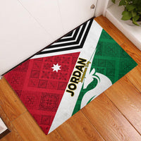 Jordan Independence Day Rubber Doormat Jordanie Folk Pattern Flag Style - Wonder Print Shop