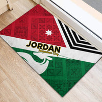 Jordan Independence Day Rubber Doormat Jordanie Folk Pattern Flag Style - Wonder Print Shop