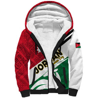 Jordan Independence Day Sherpa Hoodie Jordanie Folk Pattern Flag Style - Wonder Print Shop