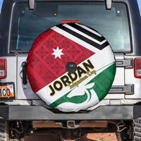 Jordan Independence Day Spare Tire Cover Jordanie Folk Pattern Flag Style - Wonder Print Shop