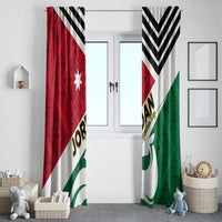 Jordan Independence Day Window Curtain Jordanie Folk Pattern Flag Style - Wonder Print Shop