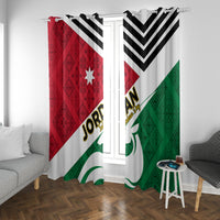 Jordan Independence Day Window Curtain Jordanie Folk Pattern Flag Style - Wonder Print Shop