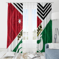 Jordan Independence Day Window Curtain Jordanie Folk Pattern Flag Style - Wonder Print Shop
