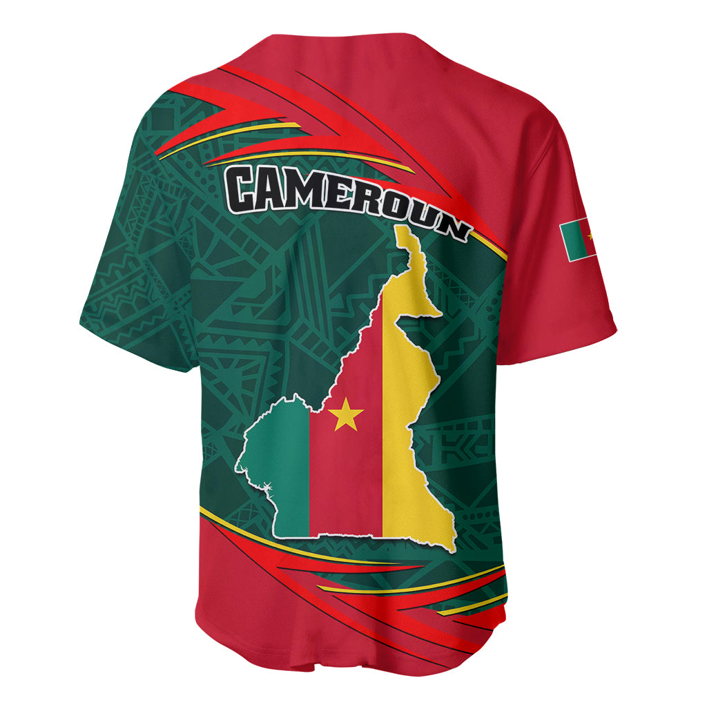 Cameroon Baseball Jersey Cameroun Coat Of Arms Mix African Pattern - Wonder Print Shop