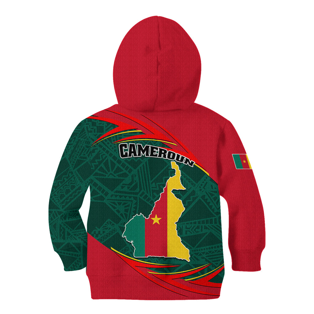 Cameroon Kid Hoodie Cameroun Coat Of Arms Mix African Pattern - Wonder Print Shop