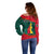 Cameroon Off Shoulder Sweater Cameroun Coat Of Arms Mix African Pattern - Wonder Print Shop