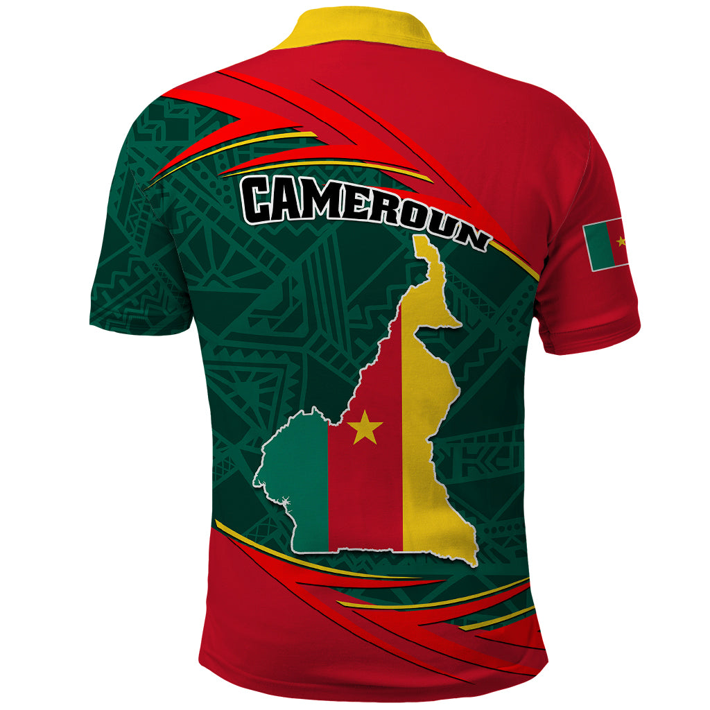 Cameroon Polo Shirt Cameroun Coat Of Arms Mix African Pattern - Wonder Print Shop
