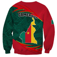 Cameroon Sweatshirt Cameroun Coat Of Arms Mix African Pattern - Wonder Print Shop