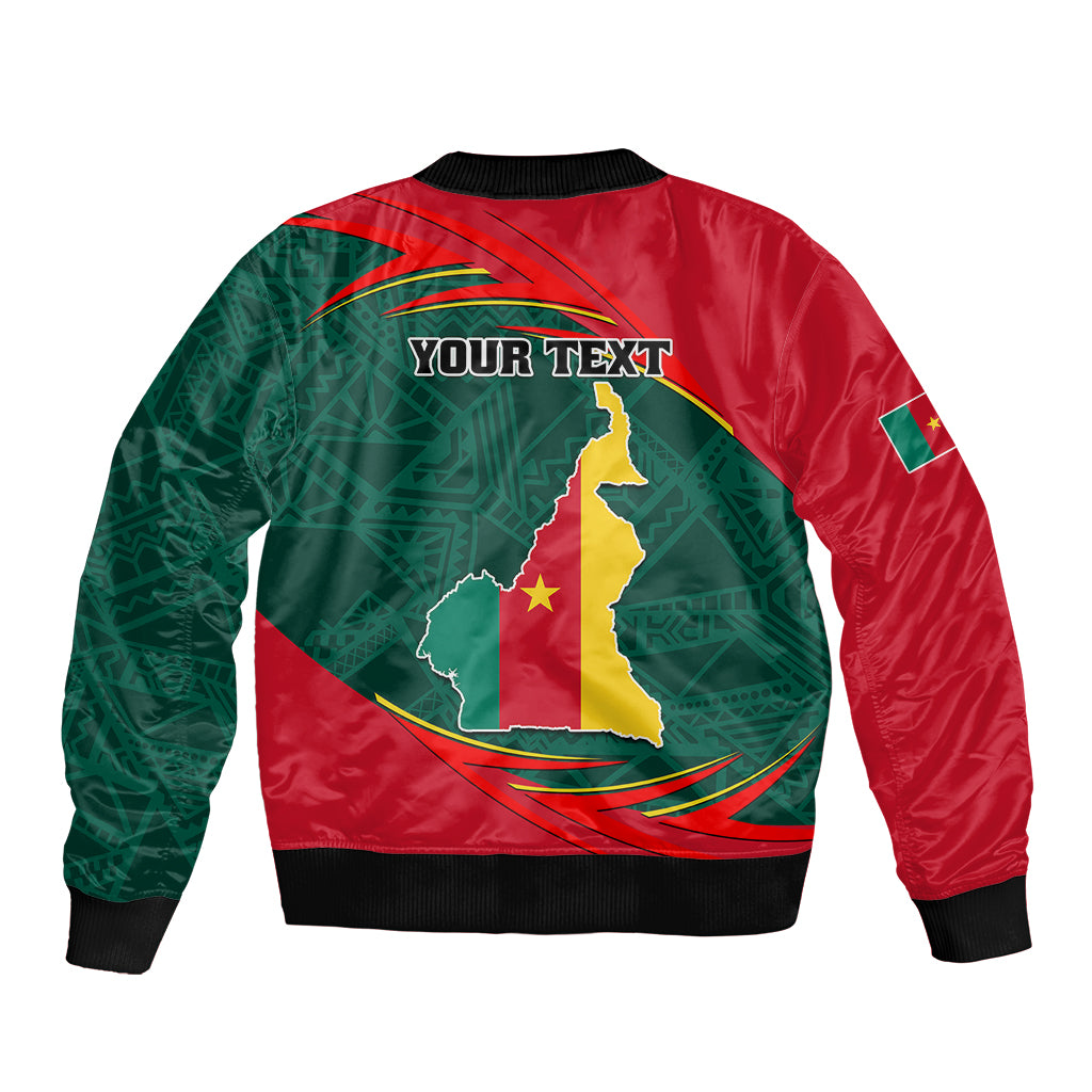 Personalised Cameroon Bomber Jacket Cameroun Coat Of Arms Mix African Pattern - Wonder Print Shop