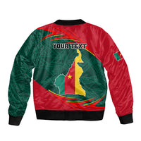 Personalised Cameroon Bomber Jacket Cameroun Coat Of Arms Mix African Pattern - Wonder Print Shop