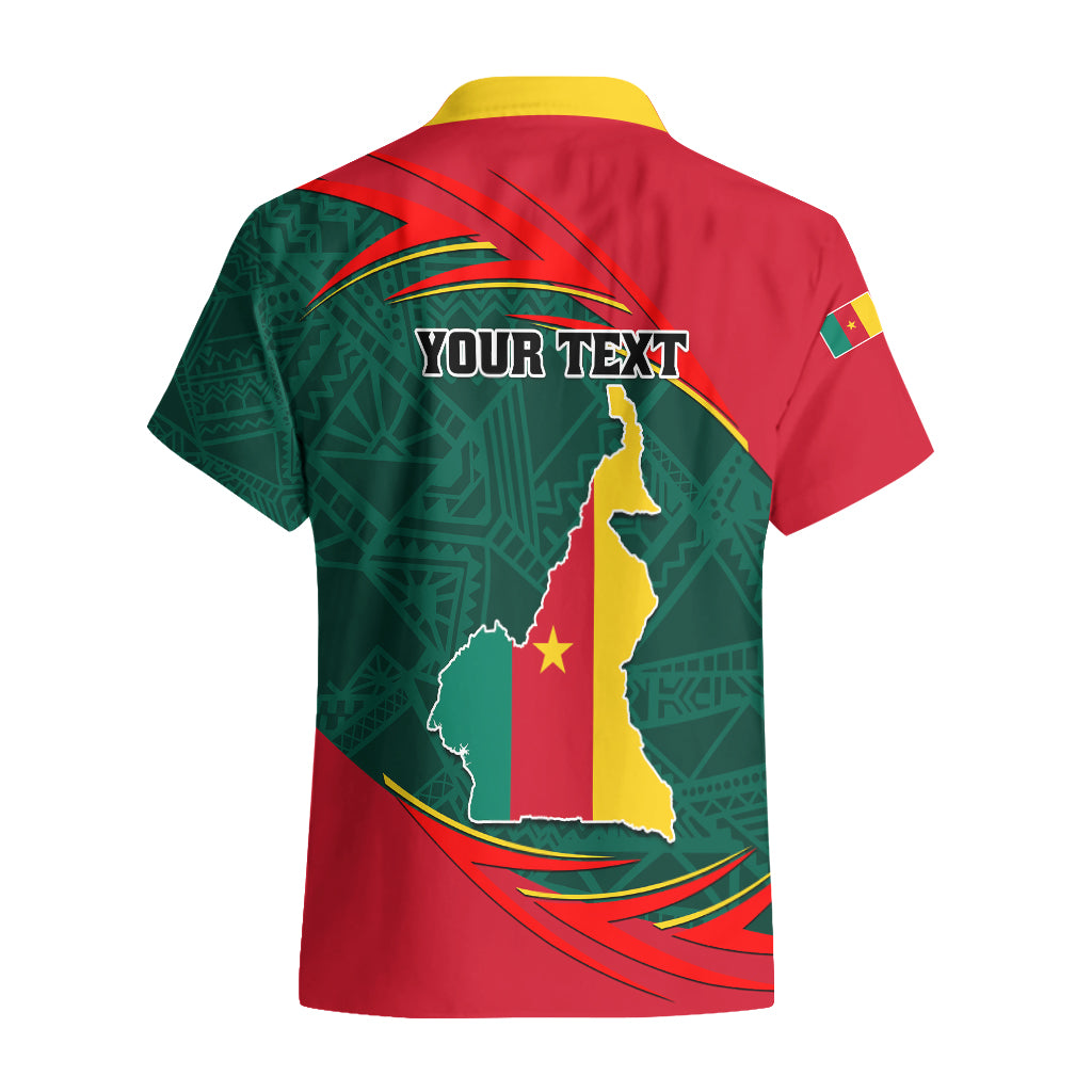 Personalised Cameroon Hawaiian Shirt Cameroun Coat Of Arms Mix African Pattern - Wonder Print Shop