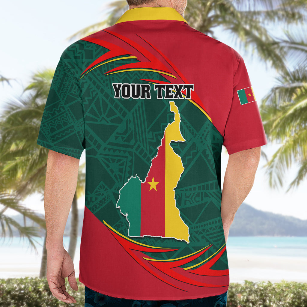 Personalised Cameroon Hawaiian Shirt Cameroun Coat Of Arms Mix African Pattern - Wonder Print Shop