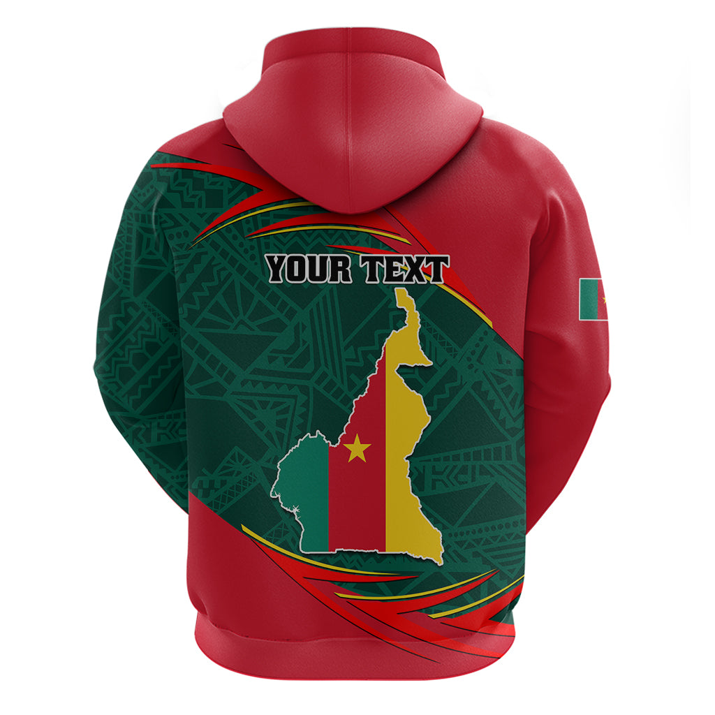 Personalised Cameroon Hoodie Cameroun Coat Of Arms Mix African Pattern - Wonder Print Shop