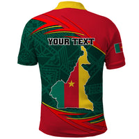 Personalised Cameroon Polo Shirt Cameroun Coat Of Arms Mix African Pattern - Wonder Print Shop
