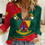 Personalised Cameroon Women Casual Shirt Cameroun Coat Of Arms Mix African Pattern - Wonder Print Shop