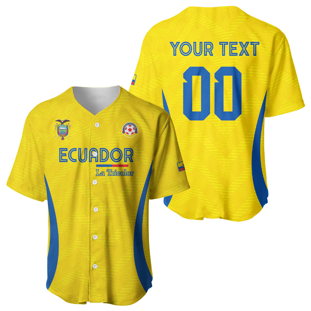 Custom Ecuador 2026 World Football Baseball Jersey La Tri Go Champion Yellow Edition