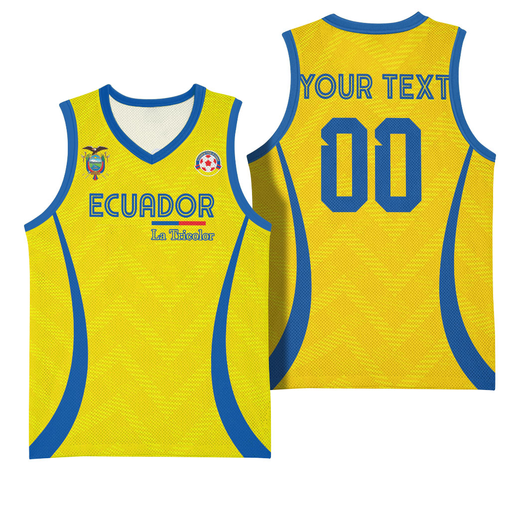 Custom Ecuador 2026 World Football Basketball Jersey La Tri Go Champion Yellow Edition