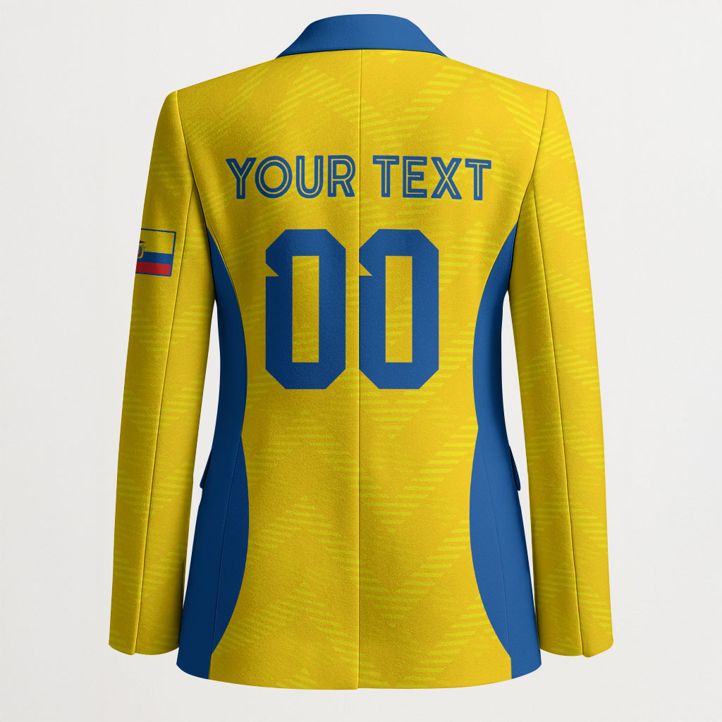 Custom Ecuador 2026 World Football Blazer La Tri Go Champion Yellow Edition