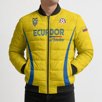 Custom Ecuador 2026 World Football Bomber Puffer Jacket La Tri Go Champion Yellow Edition