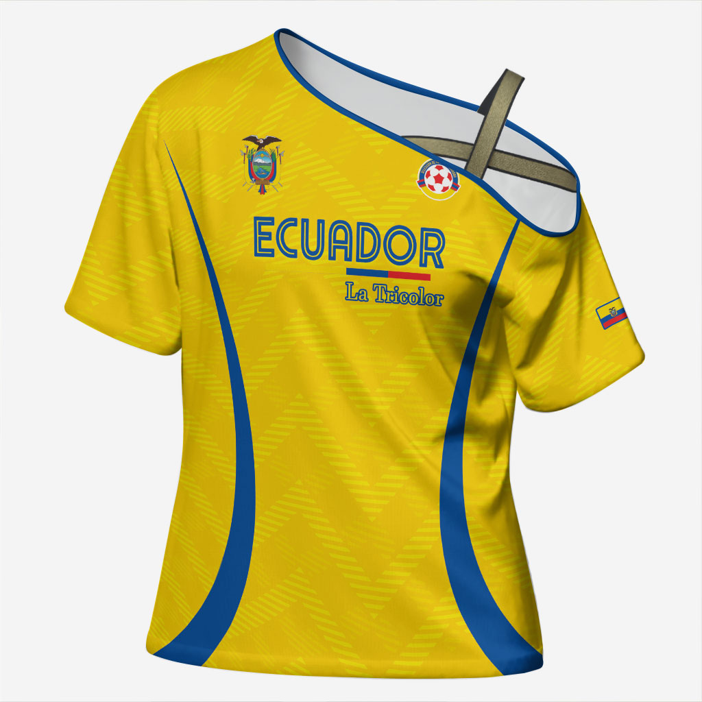 Custom Ecuador 2026 World Football Cross Shoulder Shirt La Tri Go Champion Yellow Edition