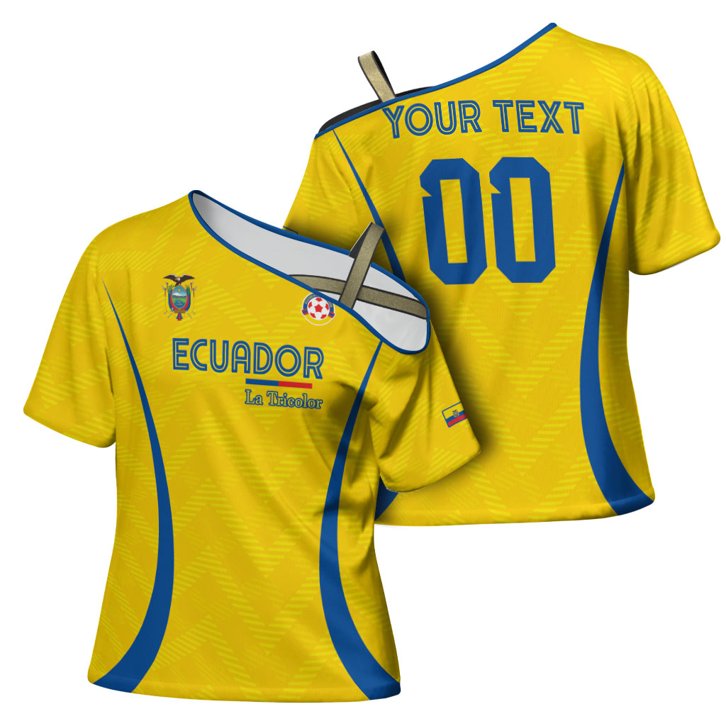 Custom Ecuador 2026 World Football Cross Shoulder Shirt La Tri Go Champion Yellow Edition