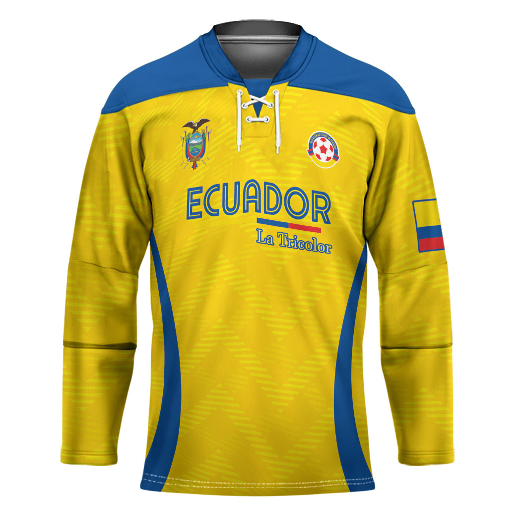 Custom Ecuador 2026 World Football Hockey Jersey La Tri Go Champion Yellow Edition