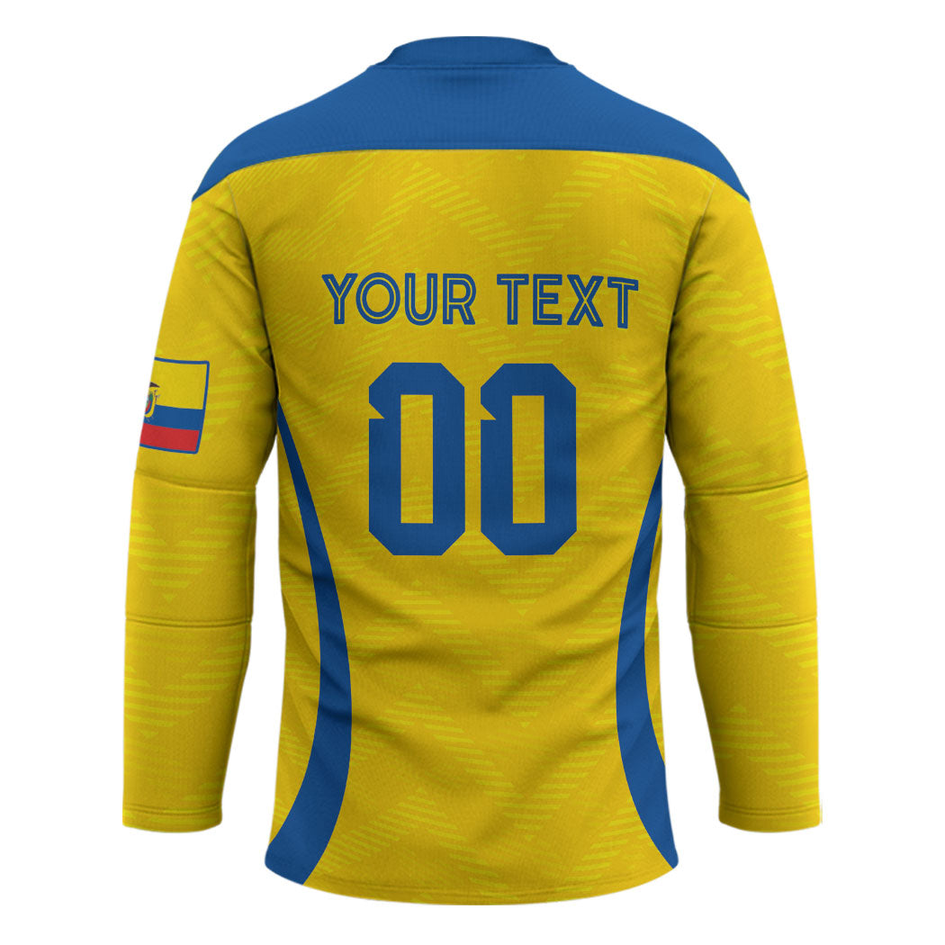 Custom Ecuador 2026 World Football Hockey Jersey La Tri Go Champion Yellow Edition