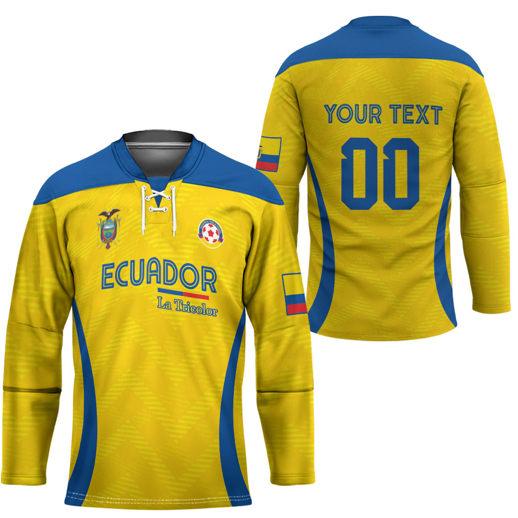 Custom Ecuador 2026 World Football Hockey Jersey La Tri Go Champion Yellow Edition