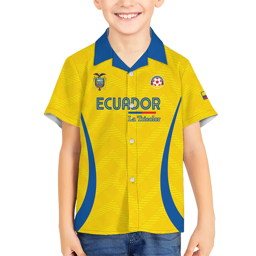 Custom Ecuador 2026 World Football Kid Hawaiian Shirt La Tri Go Champion Yellow Edition