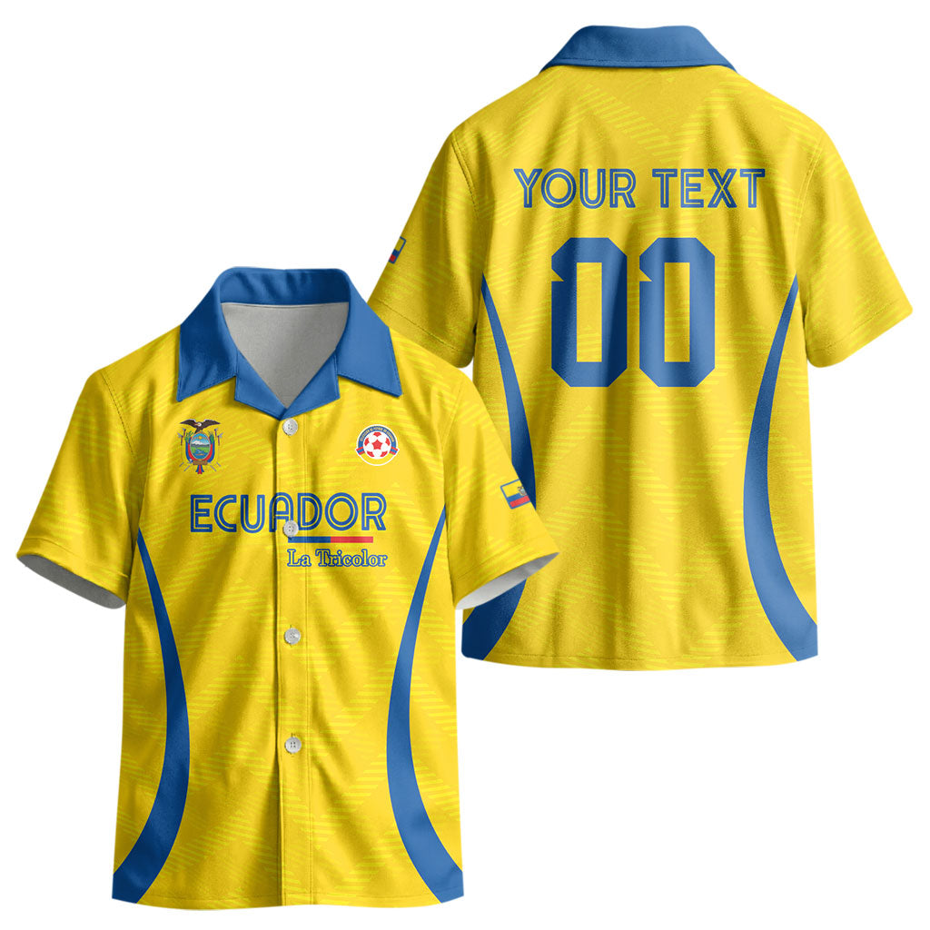 Custom Ecuador 2026 World Football Kid Hawaiian Shirt La Tri Go Champion Yellow Edition LT01