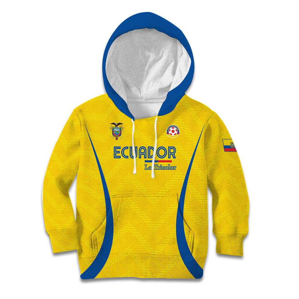 Custom Ecuador 2026 World Football Kid Hoodie La Tri Go Champion Yellow Edition