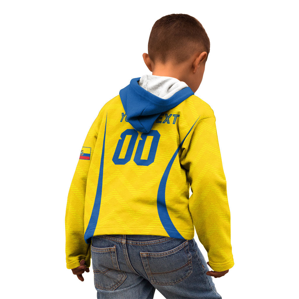 Custom Ecuador 2026 World Football Kid Hoodie La Tri Go Champion Yellow Edition