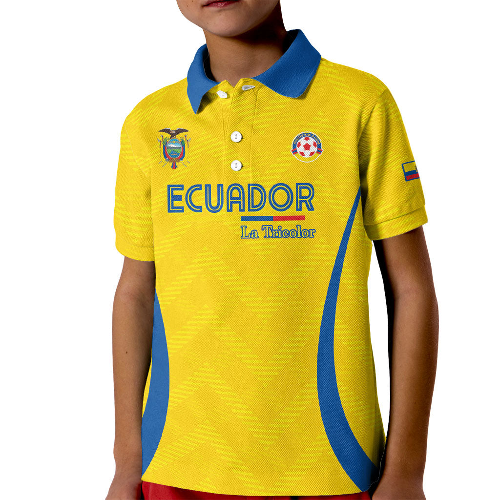 Custom Ecuador 2026 World Football Kid Polo Shirt La Tri Go Champion Yellow Edition