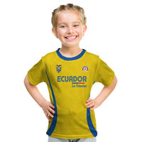 Custom Ecuador 2026 World Football Kid T Shirt La Tri Go Champion Yellow Edition