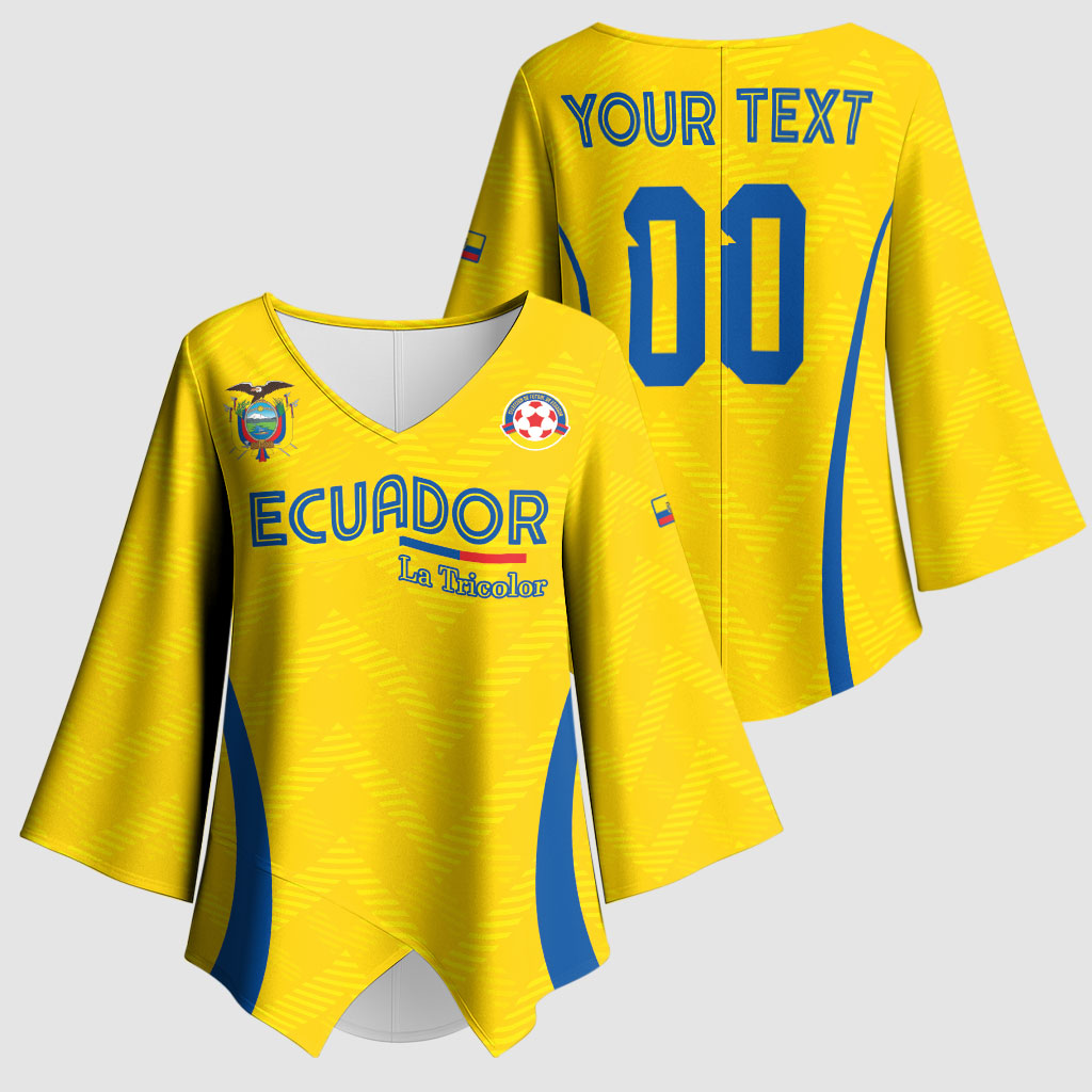 Custom Ecuador 2026 World Football Kimono Sleeve Blouse La Tri Go Champion Yellow Edition
