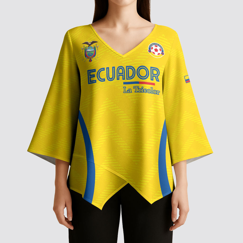 Custom Ecuador 2026 World Football Kimono Sleeve Blouse La Tri Go Champion Yellow Edition