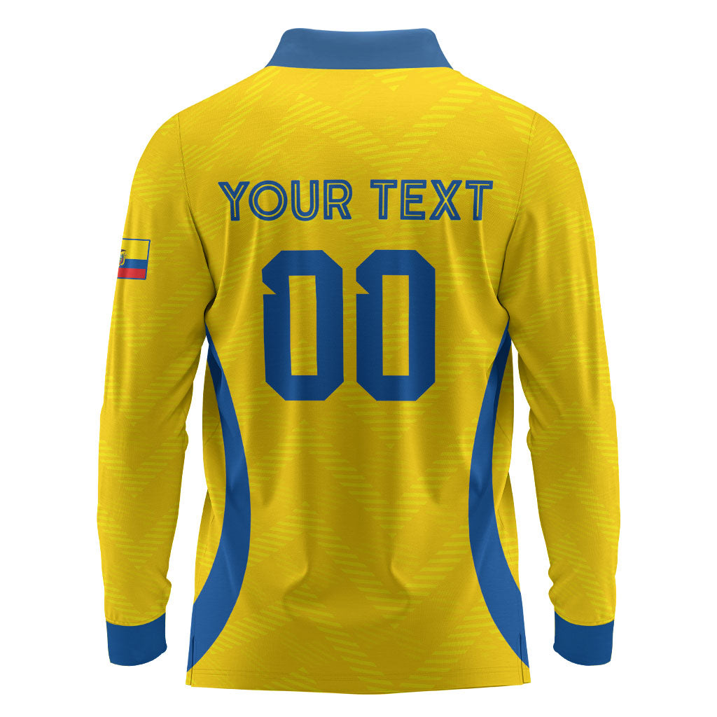 Custom Ecuador 2026 World Football Long Sleeve Polo Shirt La Tri Go Champion Yellow Edition