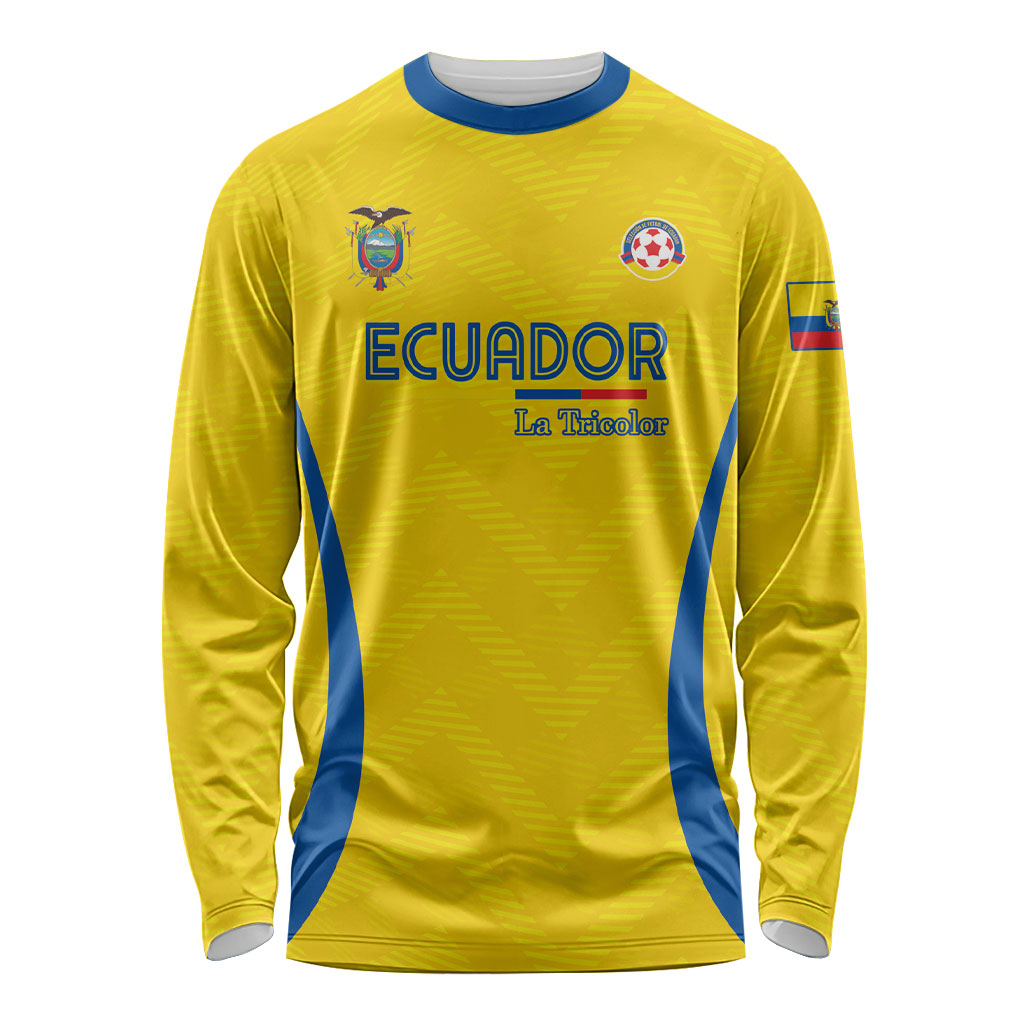 Custom Ecuador 2026 World Football Long Sleeve Shirt La Tri Go Champion Yellow Edition