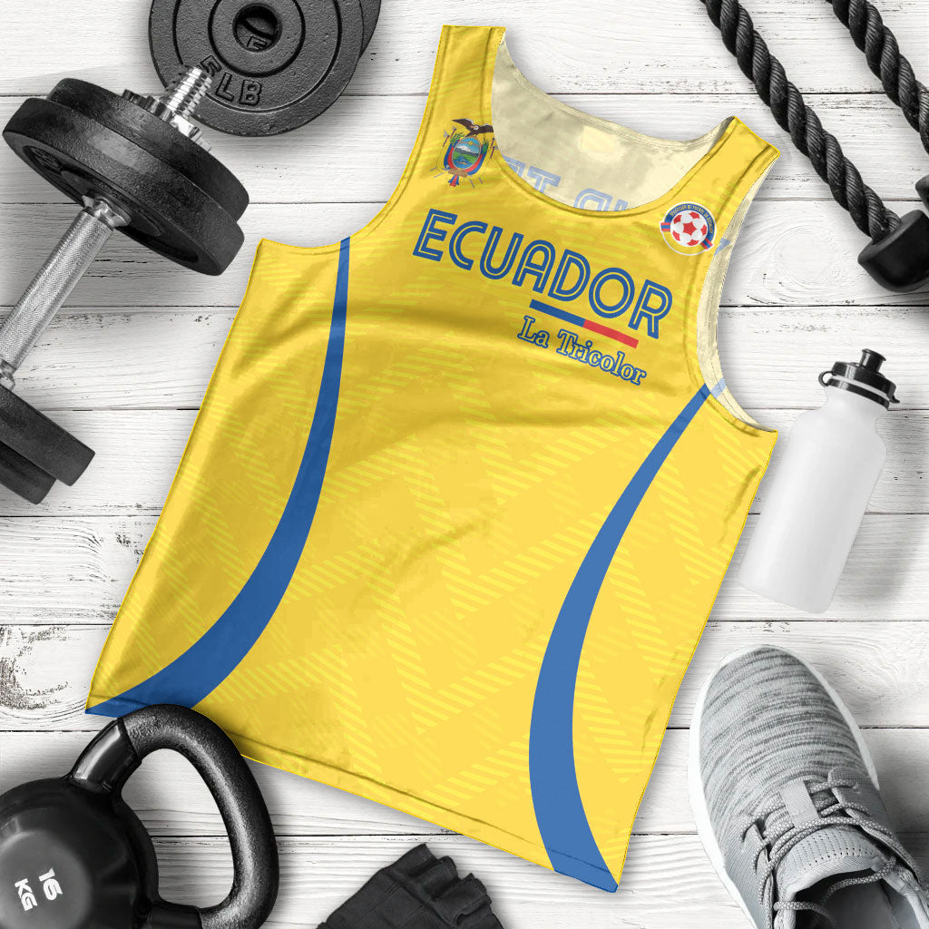 Custom Ecuador 2026 World Football Men Tank Top La Tri Go Champion Yellow Edition