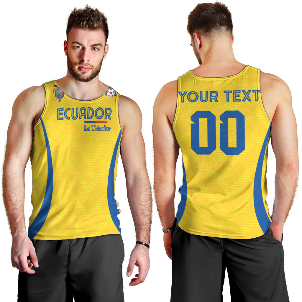 Custom Ecuador 2026 World Football Men Tank Top La Tri Go Champion Yellow Edition