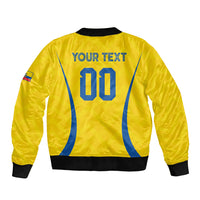 Custom Ecuador 2026 World Football Sleeve Zip Bomber Jacket La Tri Go Champion Yellow Edition