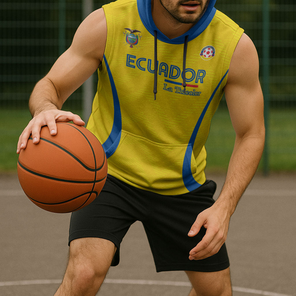 Custom Ecuador 2026 World Football Sleeveless Hoodie La Tri Go Champion Yellow Edition