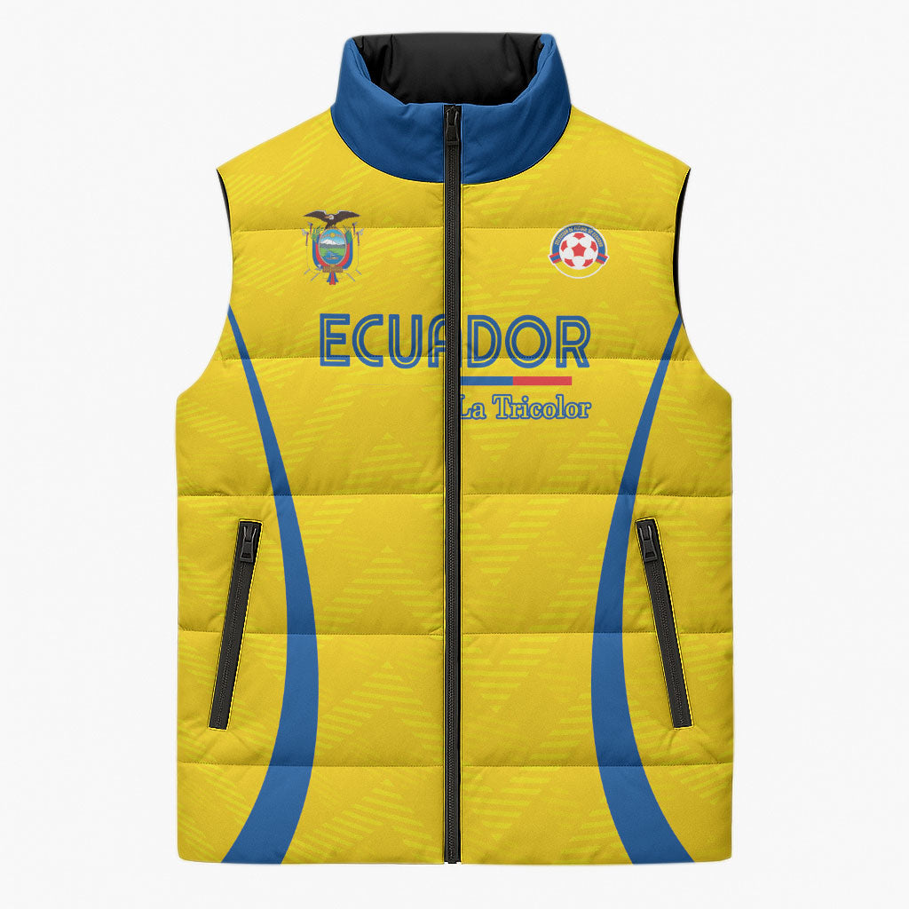 Custom Ecuador 2026 World Football Sleeveless Puffer Jacket La Tri Go Champion Yellow Edition