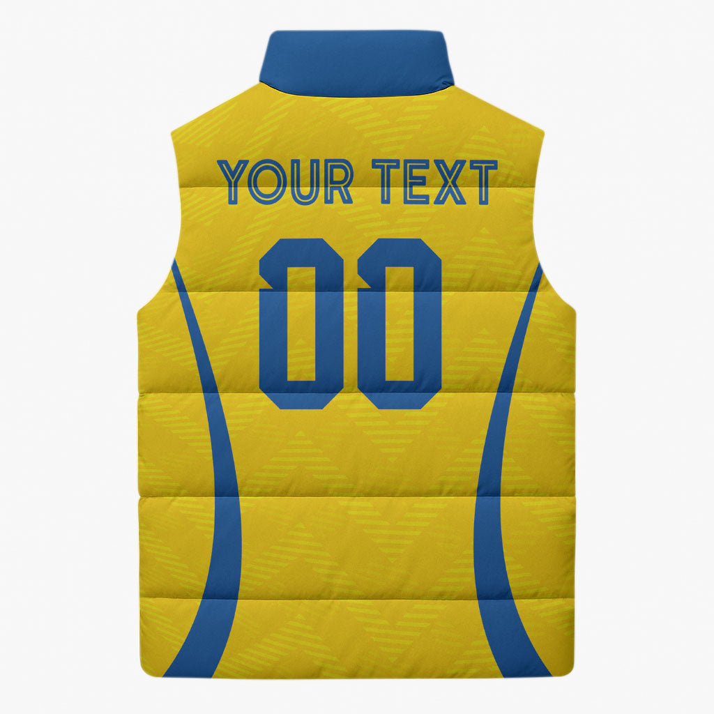 Custom Ecuador 2026 World Football Sleeveless Puffer Jacket La Tri Go Champion Yellow Edition