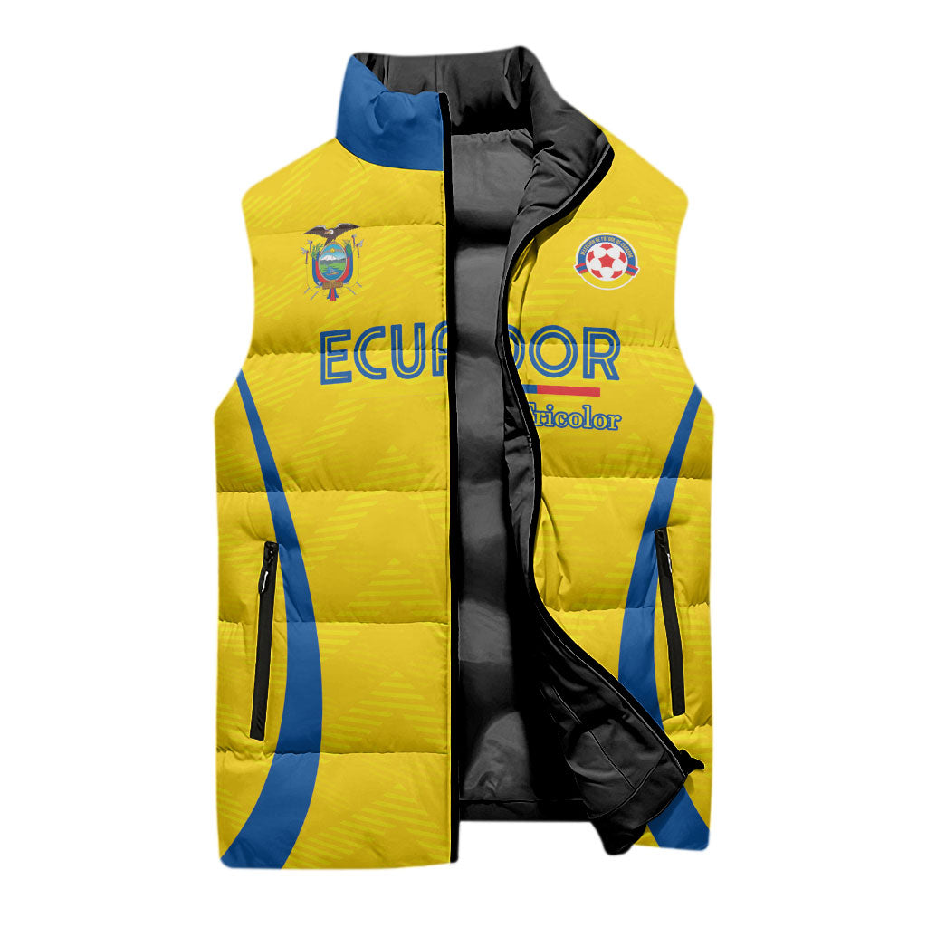 Custom Ecuador 2026 World Football Sleeveless Puffer Jacket La Tri Go Champion Yellow Edition