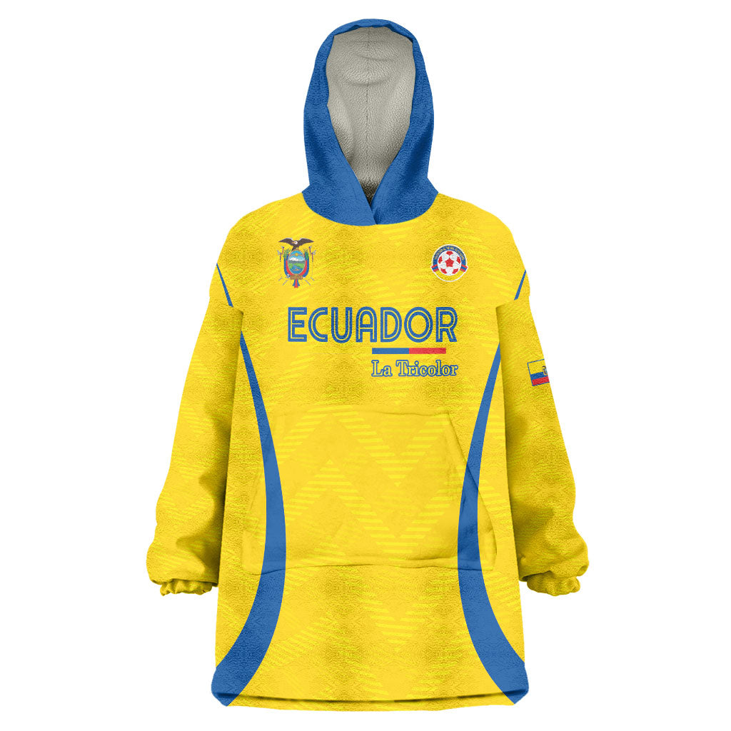 Custom Ecuador 2026 World Football Wearable Blanket Hoodie La Tri Go Champion Yellow Edition