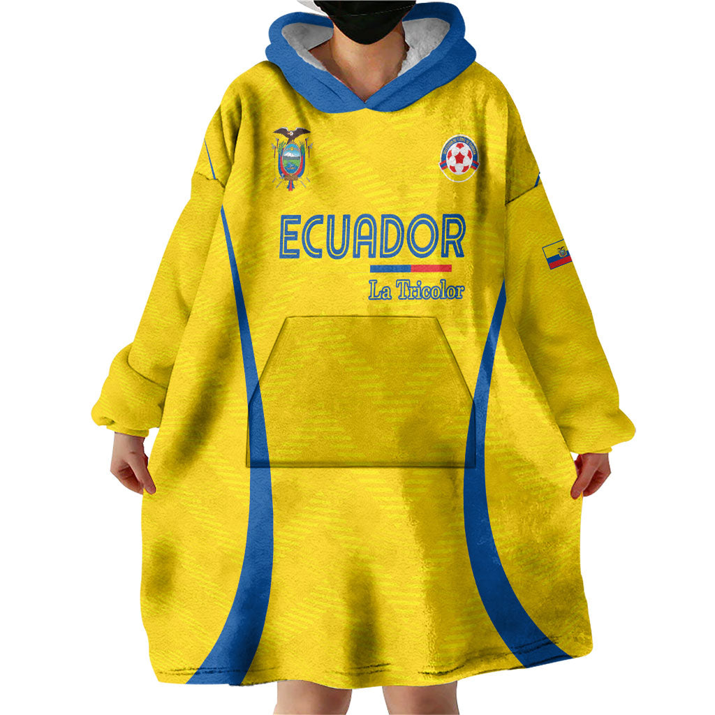 Custom Ecuador 2026 World Football Wearable Blanket Hoodie La Tri Go Champion Yellow Edition